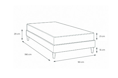Ensemble Matelas Sommier 90x190 cm - Sommier Blanc (en kit) - Supérieur