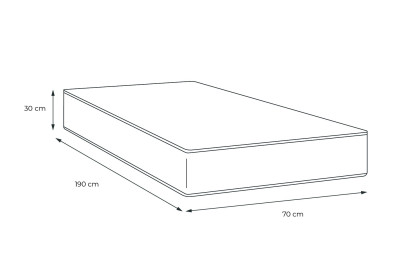 Matelas 70x190 cm Mémoire de forme - Buckingham