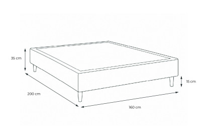 Sommier Tapissier 160x200 cm - H35 cm - Bouclette - Bleu