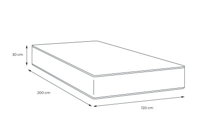 Matelas 120x200 cm Mémoire de forme - Buckingham
