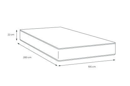 Matelas 105x200 cm Ressorts ensachés et Mémoire de forme - Flexy