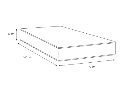 Matelas 70x200 cm Ressorts ensachés et Mémoire de forme - Vitalspring Recover