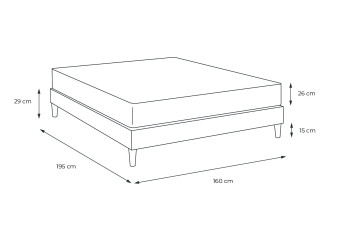 Ensemble Matelas Sommier 160x195 cm - Sommier Blanc (en kit) - ActiMemo Plus