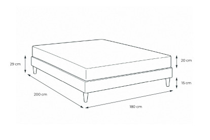 Pack lit complet 180x200 cm - Matelas + Sommier Blanc (en kit) + 2 oreillers + Couette - Nottingham