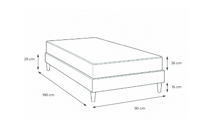 Ensemble Matelas Sommier 90x190 cm - Sommier Blanc (déjà monté) - Vitalpower Recover