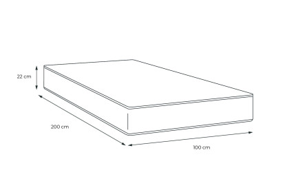 Matelas 100x200 cm Ressorts ensachés et Mémoire de forme - Actiflex Sleep