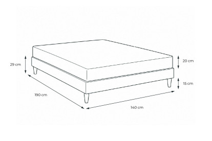 Pack lit complet 140x190 cm - Matelas + Sommier Gris (en kit) + 2 oreillers + Couette - Actilatex Touch