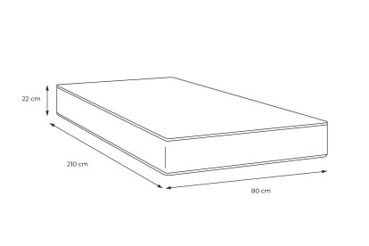 Matelas 80x210 cm Ressorts ensachés et Mémoire de forme - Flexy