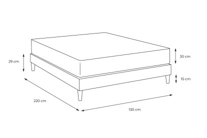 Ensemble Matelas Sommier 130x220 cm - Sommier Blanc (en kit) - Buckingham