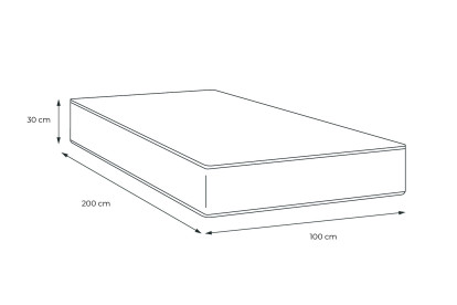 Matelas 100x200 cm Mémoire de forme - Buckingham