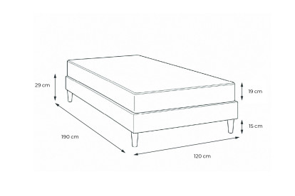 Ensemble Matelas Sommier 120x190 cm - Sommier Noir (en kit) - Soft