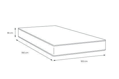 Matelas 105x190 cm Mémoire de forme - Vitalmemo
