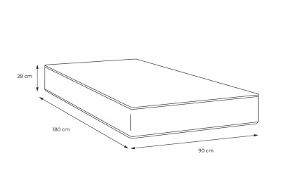 Matelas 90x180 cm Ressorts ensachés et Mémoire de forme - Vitalspring Recover