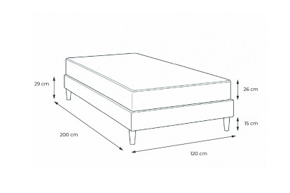 Ensemble Matelas Sommier 120x200 cm - Sommier Blanc (en kit) - Vital Ergo