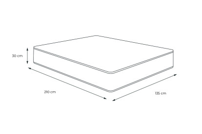 Matelas 135x210 cm Mémoire de forme - Buckingham