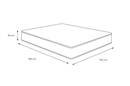 Matelas 150x190 cm Ressorts ensachés et Mémoire de forme - Vitalpower Recover