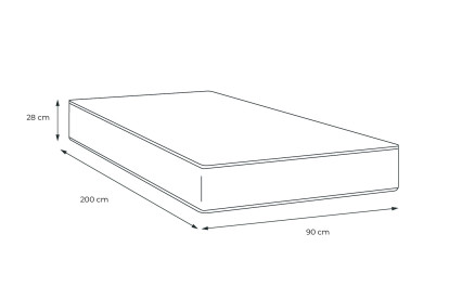Matelas 90x200 cm Ressorts ensachés et Mémoire de forme - Vitalspring Recover