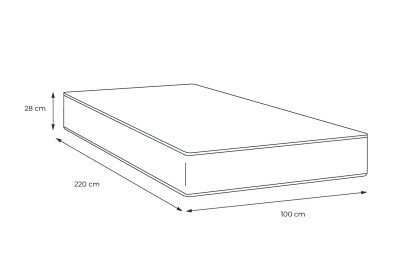 Matelas 100x220 cm Ressorts ensachés et Mémoire de forme - Vitalspring Recover