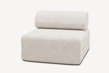 Fauteuil non convertible et modulable - Velours côtelé Blanc