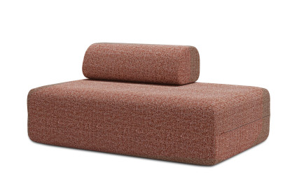 Canapé 2 places non convertible et modulable - Tissu tweed Rouge