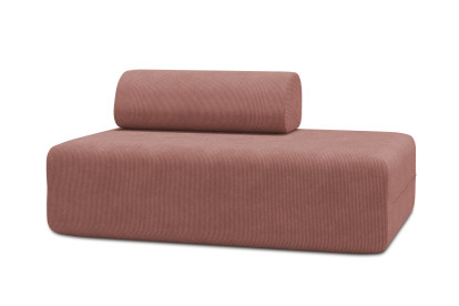 Canapé 2 places non convertible et modulable - Velours côtelé Rose