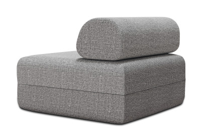 Fauteuil non convertible et modulable - Tissu tweed Gris