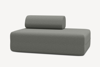 Canapé 2 places non convertible et modulable - Tissu lisse Gris