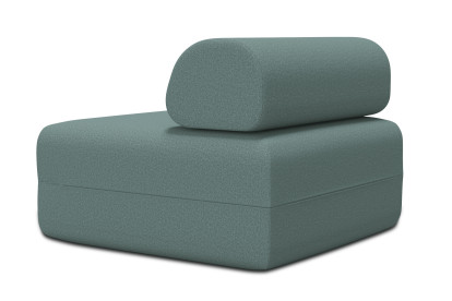 Fauteuil non convertible et modulable - Tissu lisse Vert