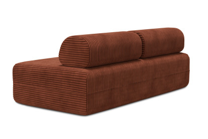 Canapé 3 places non convertible et modulable - Velours côtelé XL Terracotta