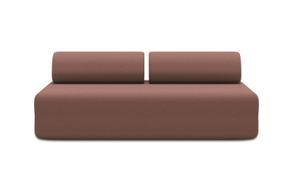 Canapé 3 places non convertible et modulable - Tissu lisse Terracotta