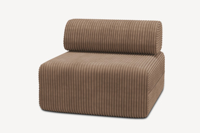 Fauteuil non convertible et modulable - Velours côtelé XL Marron