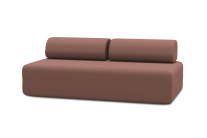 Canapé 3 places non convertible et modulable - Tissu lisse Terracotta