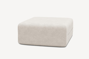 Pouf non convertible et modulable - Velours côtelé Blanc