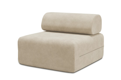 Fauteuil non convertible et modulable - Velours côtelé Beige