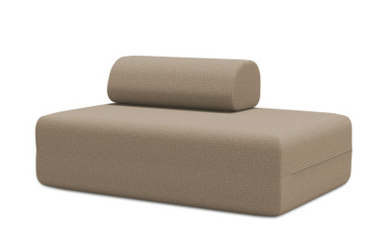 Canapé 2 places non convertible et modulable - Tissu lisse Marron
