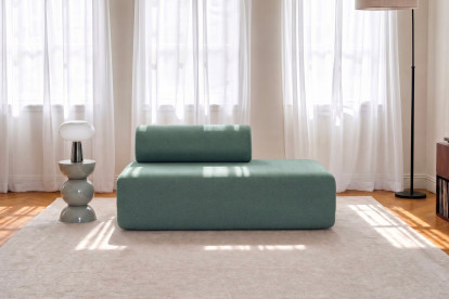 Canapé 2 places non convertible et modulable - Tissu lisse Vert