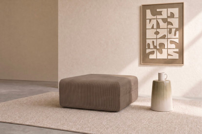 Pouf non convertible et modulable - Velours côtelé Taupe