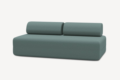 Canapé 3 places non convertible et modulable - Tissu lisse Vert