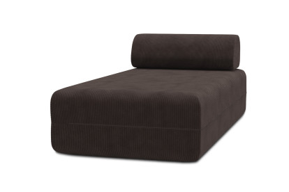 Méridienne non convertible et modulable - Velours côtelé Marron