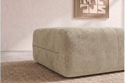 Pouf non convertible et modulable - Velours côtelé Beige