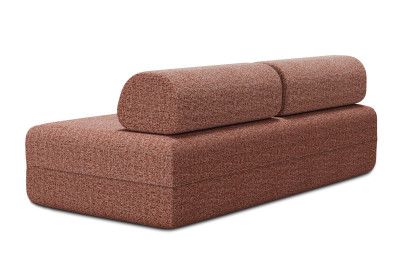Canapé 3 places non convertible et modulable - Tissu tweed Rouge