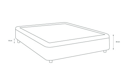 Sommier Coffre 200x200 cm - Velours - Bleu océan