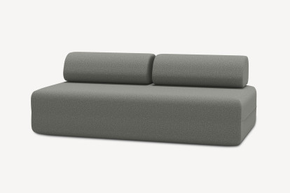 Canapé 3 places non convertible et modulable - Tissu lisse Gris