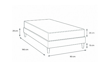 Ensemble Matelas Sommier 90x190 cm - Sommier Blanc (déjà monté) - Vingt-Huit