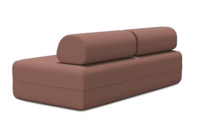 Canapé 3 places non convertible et modulable - Tissu lisse Terracotta