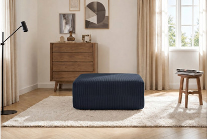 Pouf non convertible et modulable - Velours côtelé Bleu