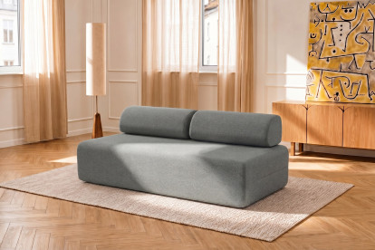Canapé 3 places non convertible et modulable - Tissu lisse Gris
