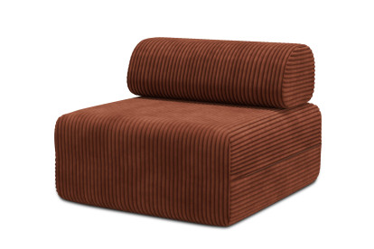Fauteuil non convertible et modulable - Velours côtelé XL Terracotta