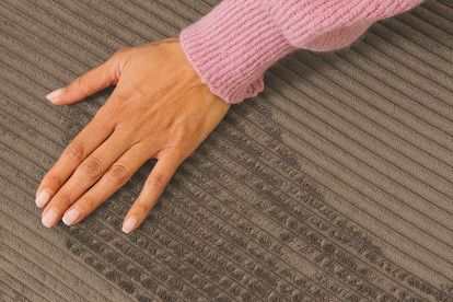 Pouf non convertible et modulable - Velours côtelé Taupe