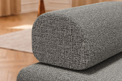 Canapé 3 places non convertible et modulable - Tissu tweed Gris